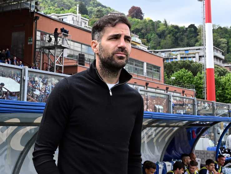 Cesc Fabregas scruta il campo a Como