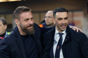 Saluto tra De Rossi e Palladino prima di Monza-Roma