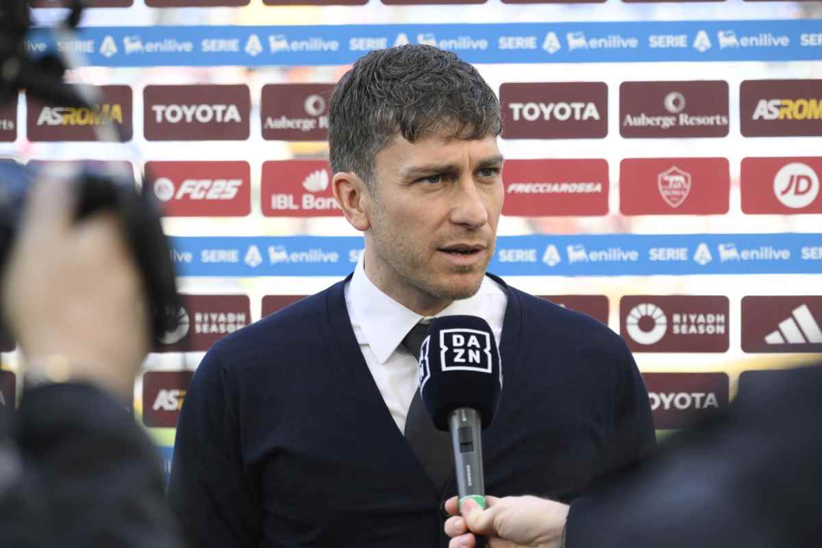Ghisolfi durante le interviste di Dazn