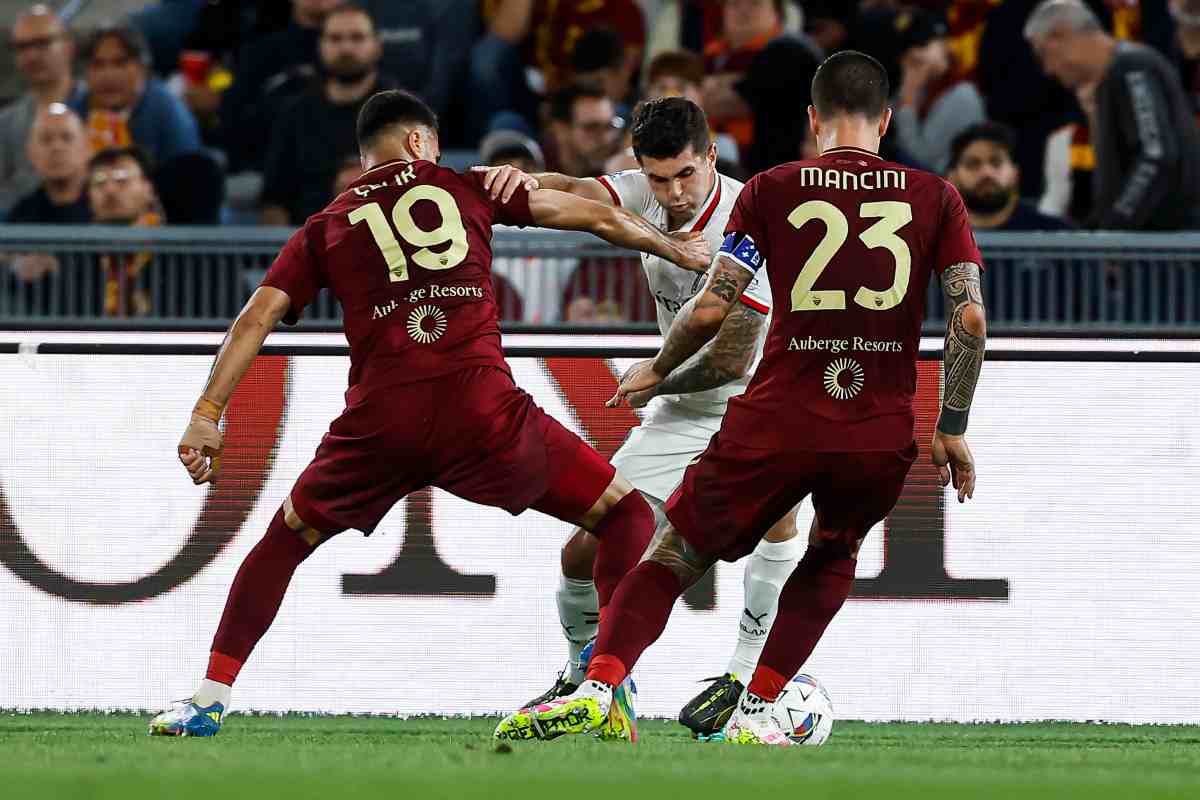 I giocatori di Milan e Roma all'Olimpico