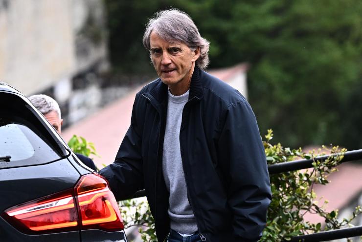 Roberto Mancini al centro di allenamento della Sampdoria
