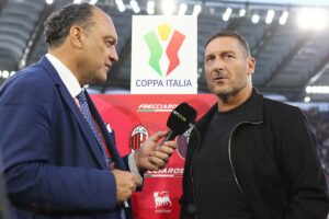 Totti intervistato prima della finale di Coppa Italia