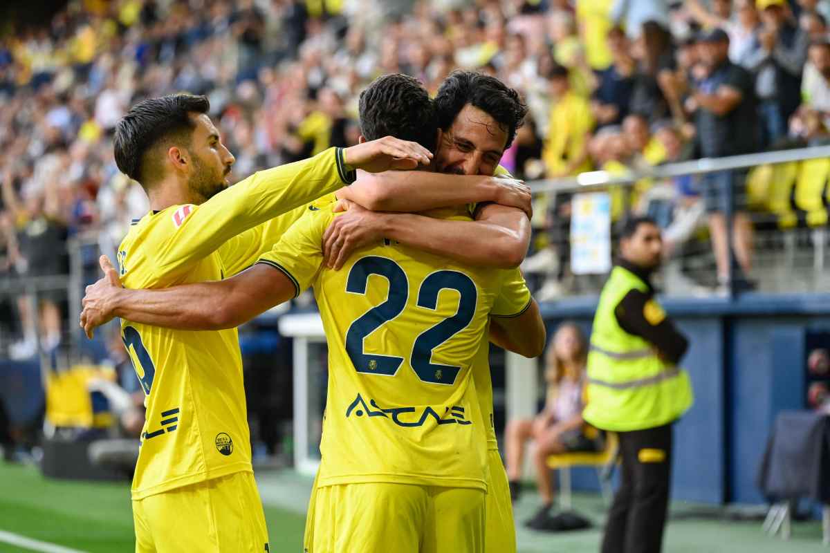 I giocatori del Villarreal esultano