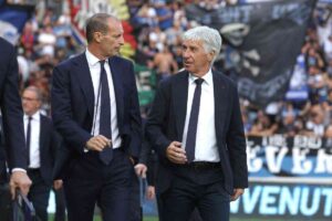 Allegri e Gasperini a bordo campo