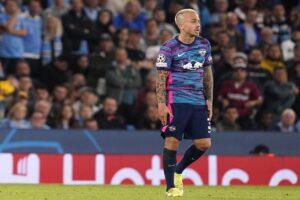 Angeliño in azione con il Lipsia