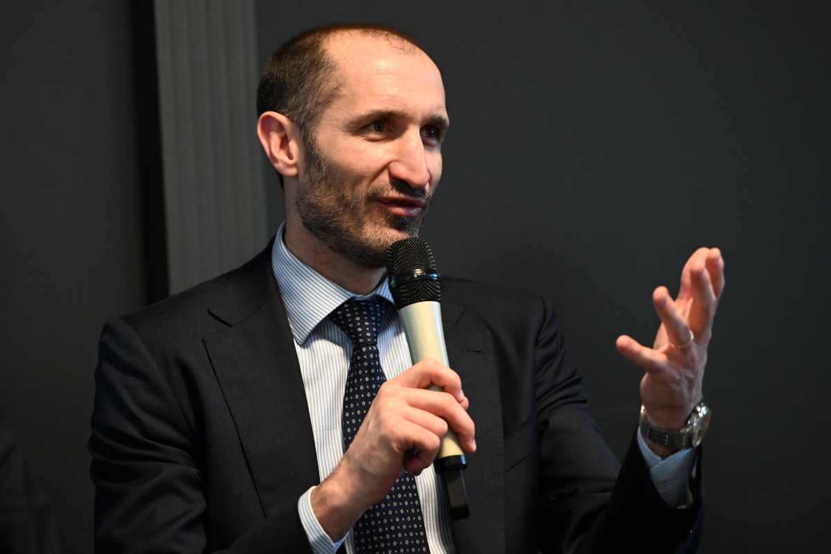 Chiellini durante una conferenza