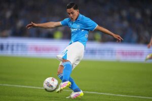 L'attaccante del Napoli Giacomo Raspadori