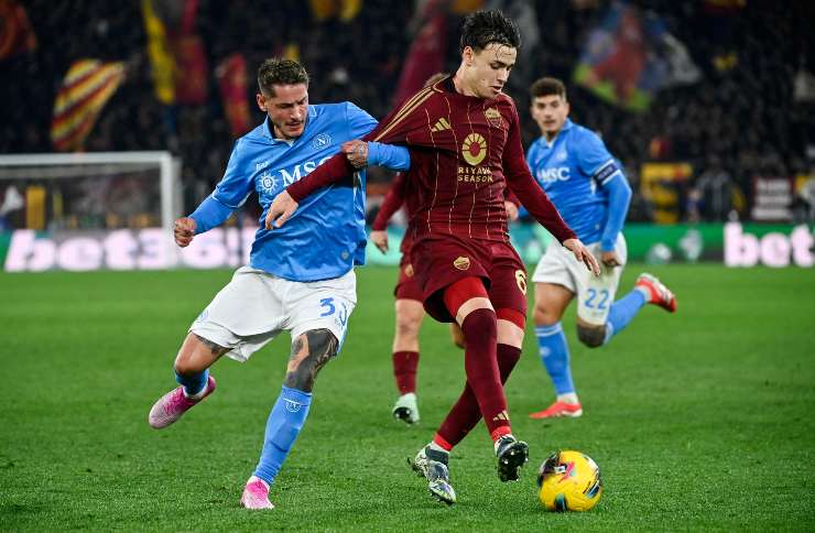 Niccolo Pisilli in azione con la Roma