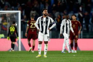 i giocatori di Roma e Juventus all'Olimpico