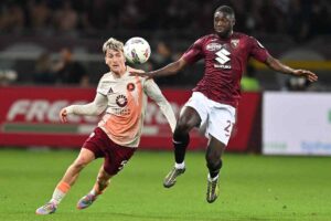 Saelemaekers con la maglia della Roma