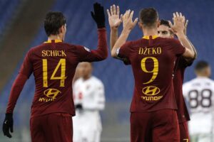 Schick e Dzeko insieme ai tempi della Roma