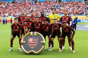 Il Flamengo in campo prima della partita