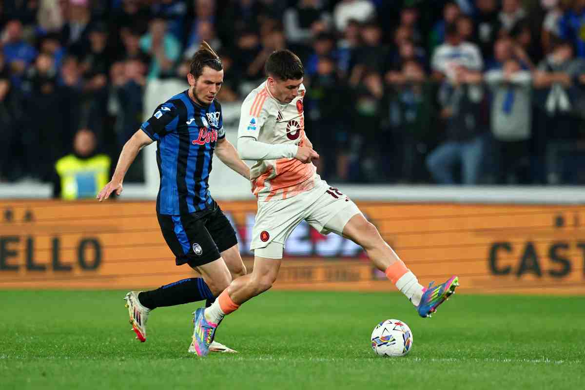 Soulé con la maglia della Roma