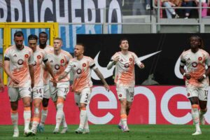 I giocatori della Roma a San Siro