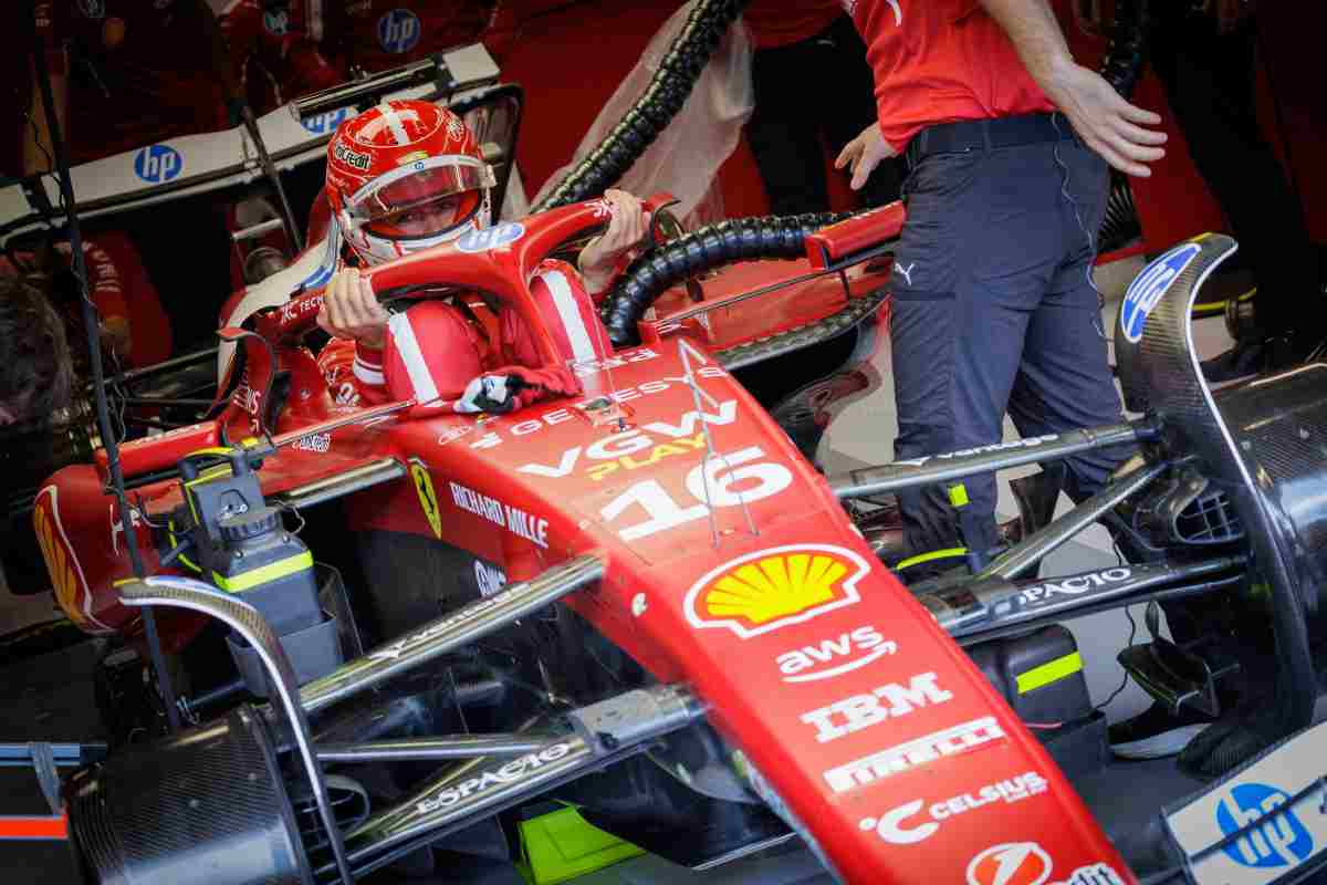 Leclerc a bordo della Ferrari
