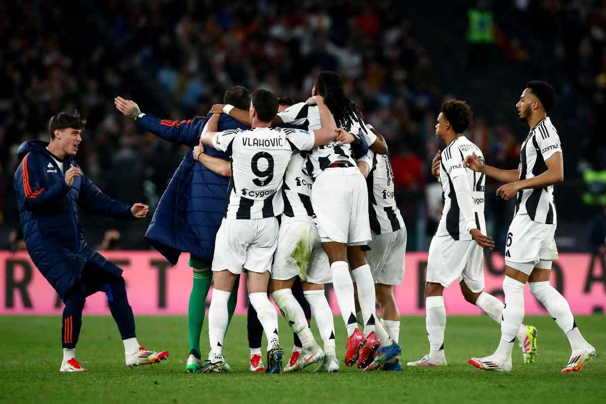 La Juventus esulta dopo un gol