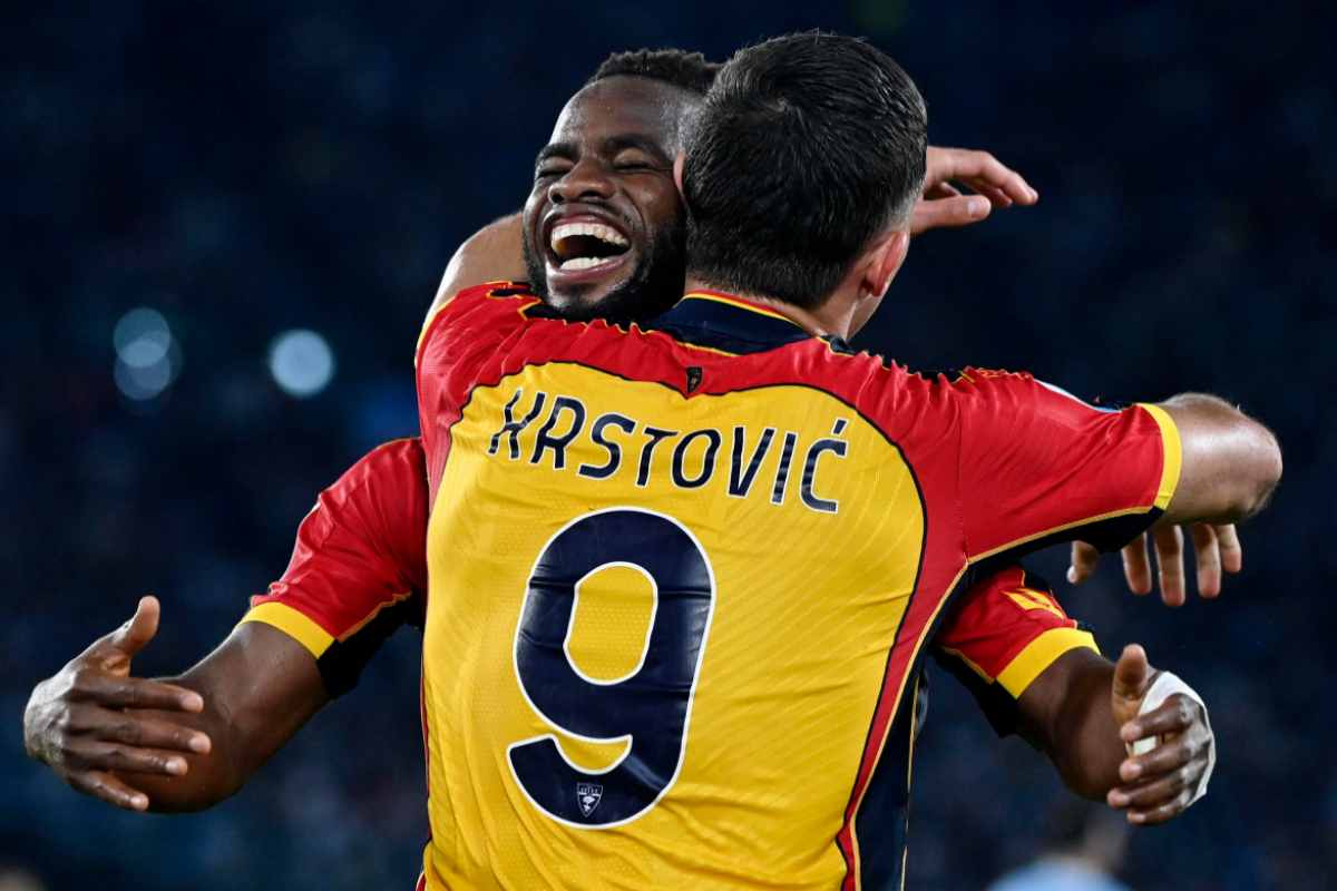 Krstovic con la maglia del Lecce
