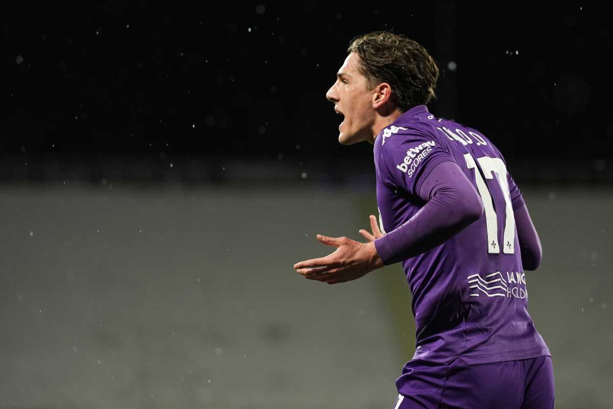 Il trequartista Nicolo Zaniolo con la Fiorentina
