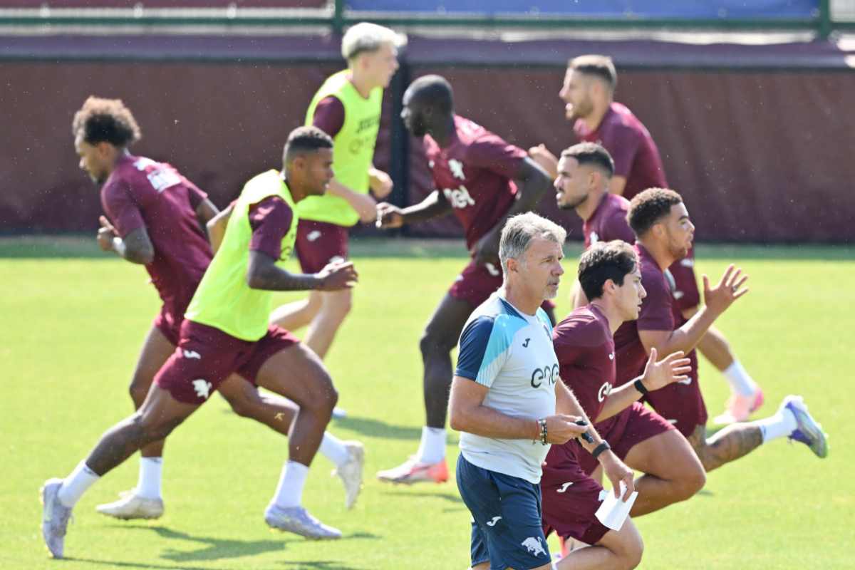 Il Torino durante gli allenamenti