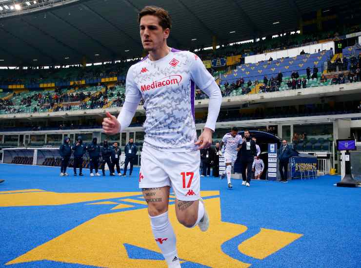 Il trequartista Nicolo Zaniolo con la Fiorentina