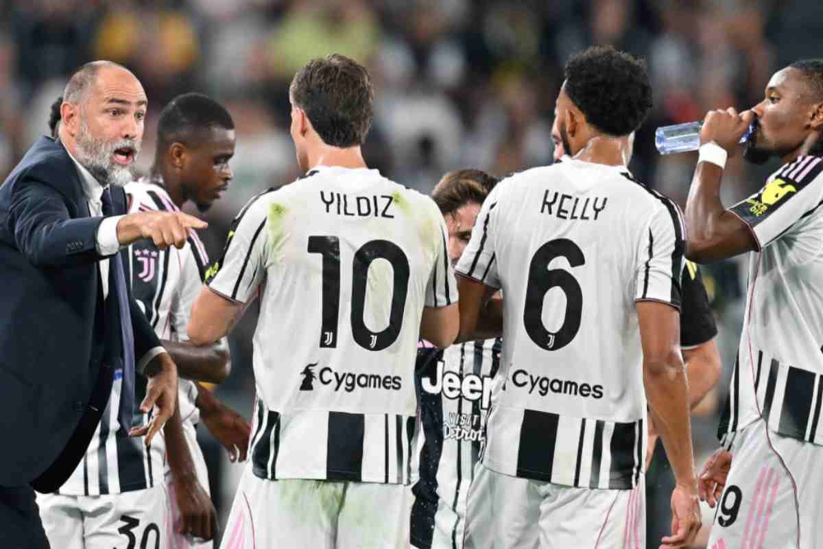 I giocatori della Juve con Tudor