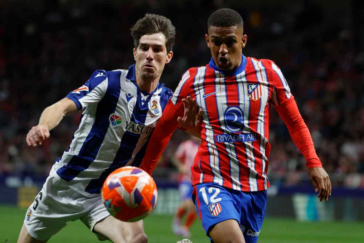 Samuel Lino con la maglia dell'Atletico Madrid