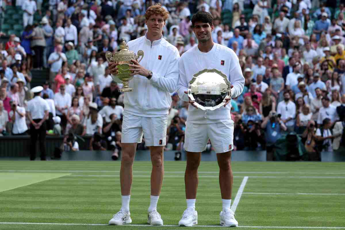 Jannik Sinner e Carlos Alcaraz a Wimbledon