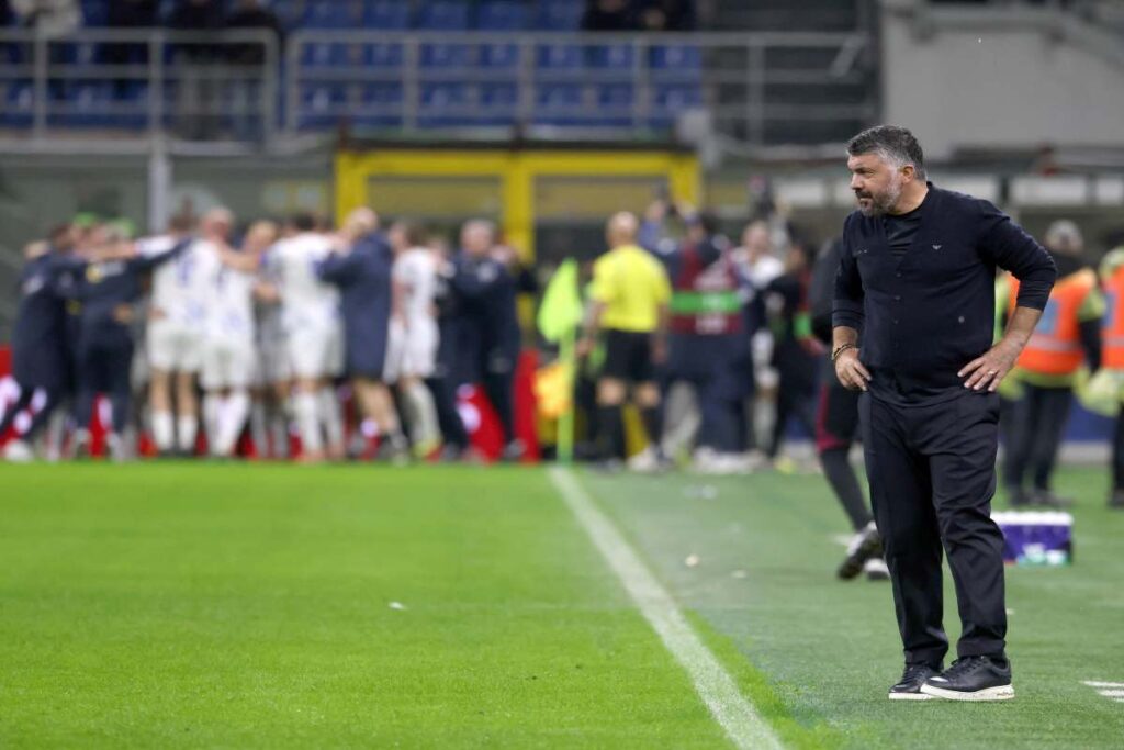 Gennaro Gattuso in panchina con l'Italia