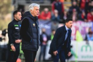 Gian Piero Gasperini urla durante la partita