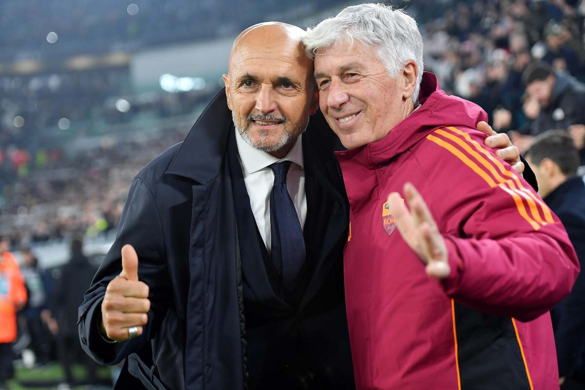 Gasperini e Spalletti si abbracciano 