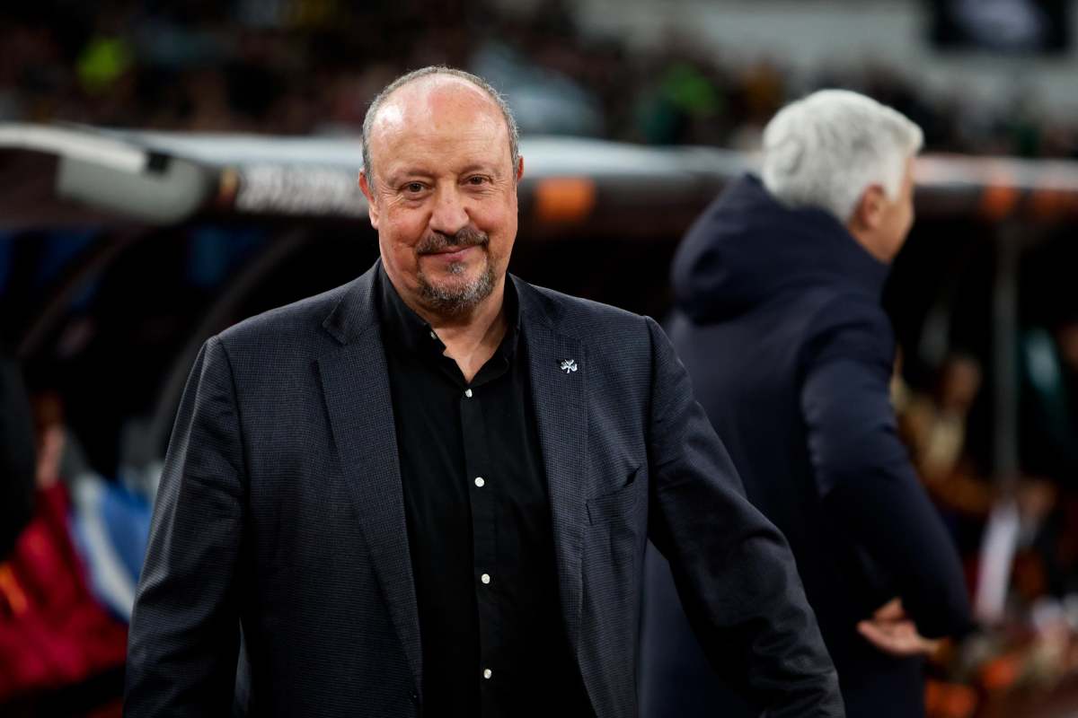 Rafa Benitez in panchina contro la Roma 