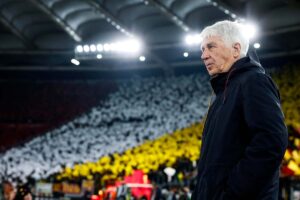 Gasperini in panchina a Roma-Bologna